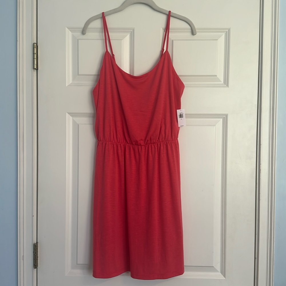 Old Navy empire mini dress coral Medium BNWT